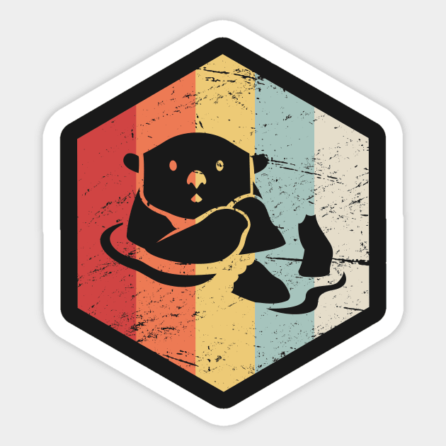 Retro 70s Otter Sticker by MeatMan